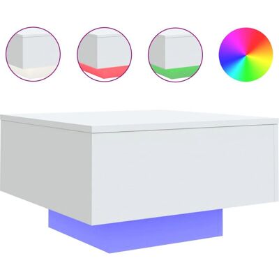 vidaXL 836574 Weiß LED Couchtisch - Beistelltisch vidaXL 836574 Weiß LED Couchtisch - Beistelltisch