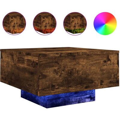 vidaXL 836578 Rauch Eiche Couchtisch mit LED-Lichtern - Wohnzimmer Tisch vidaXL 836578 Rauch Eiche Couchtisch mit LED-Lichtern - Wohnzimmer Tisch