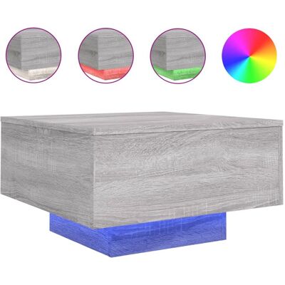 vidaXL 836579 Couchtisch in Grau Sonoma mit LED-Beleuchtung - Beistelltisch vidaXL 836579 Couchtisch in Grau Sonoma mit LED-Beleuchtung - Beistelltisch