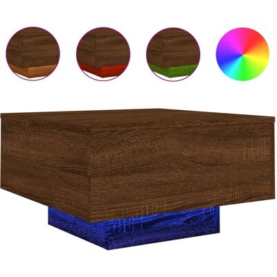 vidaXL 836580 Brauner Eichen Kaffee- und Beistelltisch - LED-Licht vidaXL 836580 Brauner Eichen Kaffee- und Beistelltisch - LED-Licht