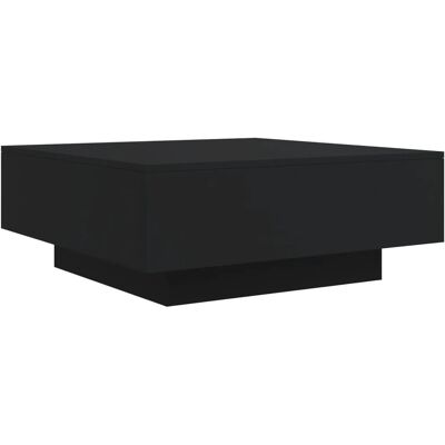vidaXL Schwarzer 80x80x31 cm Couchtisch mit LED-Lichtern vidaXL Schwarzer 80x80x31 cm Couchtisch mit LED-Lichtern