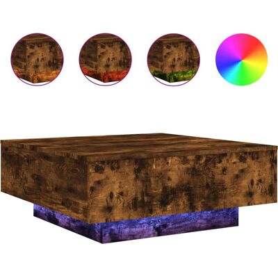 vidaXL 836592 Rauchfichte Couchtisch mit LED-Licht vidaXL 836592 Rauchfichte Couchtisch mit LED-Licht