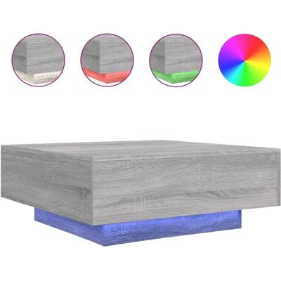 vidaXL 836593 Grijs Sonoma Salontafel met LED-verlichting vidaXL 836593 Grijs Sonoma Salontafel met LED-verlichting