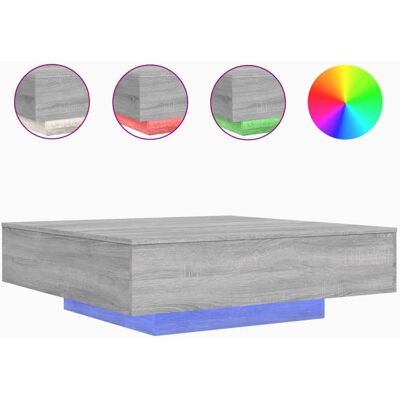 vidaXL 836607 Grauer Sonoma Couchtisch mit LED-Lichtern vidaXL 836607 Grauer Sonoma Couchtisch mit LED-Lichtern