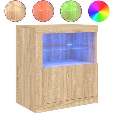 vidaXL Sonoma Eiche Sideboard mit LED-Beleuchtung - Wohnzimmer vidaXL Sonoma Eiche Sideboard mit LED-Beleuchtung - Wohnzimmer