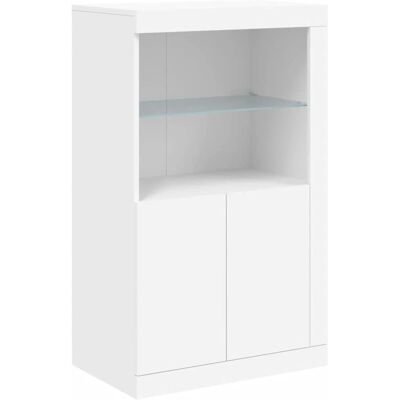 vidaXL Weiße Engineered Holz Kommode mit LED-Leuchten - Sideboard vidaXL Weiße Engineered Holz Kommode mit LED-Leuchten - Sideboard