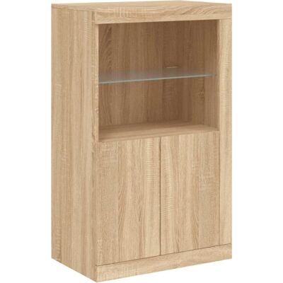 vidaXL Sonoma Eiche LED Beistellschrank - Stauraum - Modernes Design vidaXL Sonoma Eiche LED Beistellschrank - Stauraum - Modernes Design