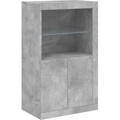 vidaXL Betonggraue Sideboard mit LED-Beleuchtung - Stauraum vidaXL Betonggraue Sideboard mit LED-Beleuchtung - Stauraum