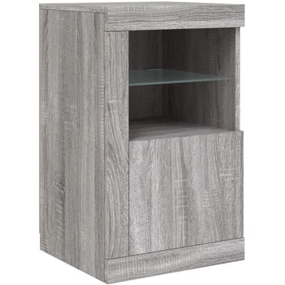 vidaXL Grey Sonoma LED Side Cabinet - Sideboard Storage vidaXL Grey Sonoma LED Side Cabinet - Sideboard Storage