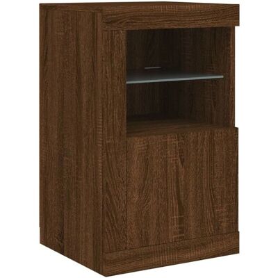 vidaXL Buffet en Chêne Marron avec Éclairage LED - Rangements - Publicité vidaXL Buffet en Chêne Marron avec Éclairage LED - Rangements - Publicité