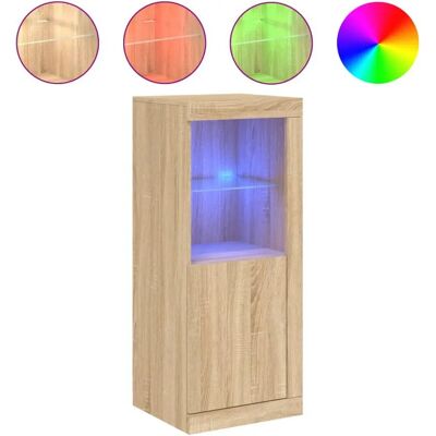 vidaXL Sonoma Eiken Sideboard met LED-verlichting - Woonkamer vidaXL Sonoma Eiken Sideboard met LED-verlichting - Woonkamer