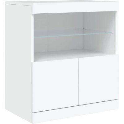 vidaXL Hvid LED Sideboard - Opbevaringsbuffet med Lys vidaXL Hvid LED Sideboard - Opbevaringsbuffet med Lys