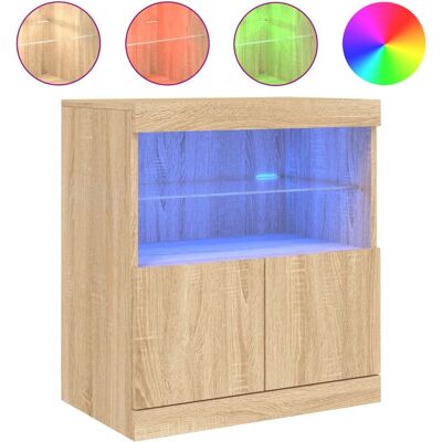 vidaXL Sonoma eg LED Skab - Stue opbevaringsmøbel - 60x37x67cm vidaXL Sonoma eg LED Skab - Stue opbevaringsmøbel - 60x37x67cm