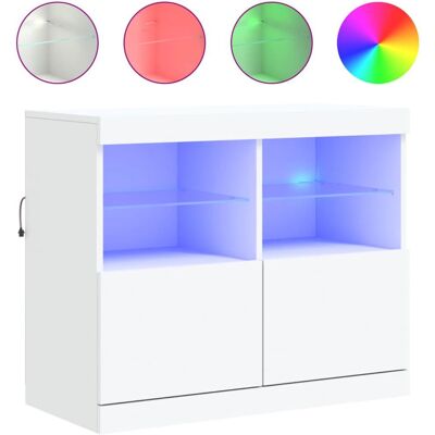 vidaXL Weiß LED Sideboard - Wohnzimmer Aufbewahrung vidaXL Weiß LED Sideboard - Wohnzimmer Aufbewahrung