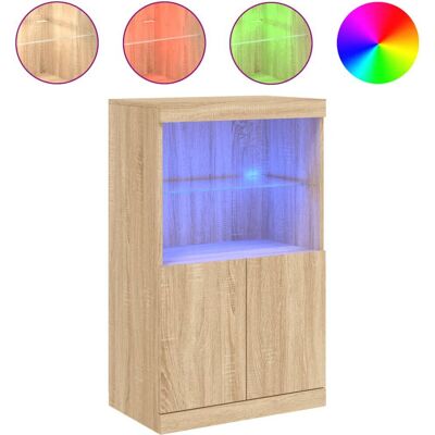 vidaXL Sonoma Oak Modern LED Sideboard - Sideboard vidaXL Sonoma Oak Modern LED Sideboard - Sideboard