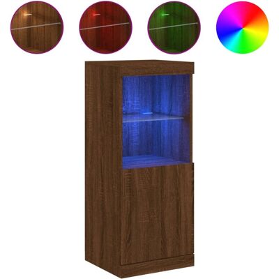 vidaXL Brauner Eichen-LED-Sideboard - Wohnzimmermöbel vidaXL Brauner Eichen-LED-Sideboard - Wohnzimmermöbel