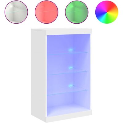 vidaXL Braune Eiche LED Sideboard - Stauraum & Präsentation - 60,5x37x100 cm vidaXL Braune Eiche LED Sideboard - Stauraum & Präsentation - 60,5x37x100 cm