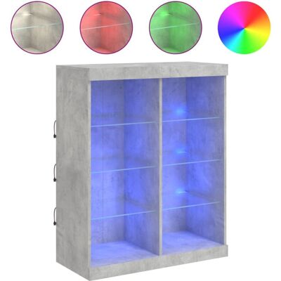 vidaXL 836717 Moderna Madera de Concreto Gris LED - Aparador vidaXL 836717 Moderna Madera de Concreto Gris LED - Aparador