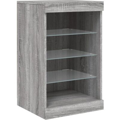 vidaXL Graubrauner Sonoma Sideboard mit LED-Lichtern - Sideboard vidaXL Graubrauner Sonoma Sideboard mit LED-Lichtern - Sideboard