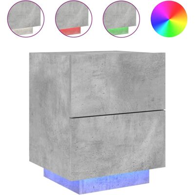 vidaXL Nachttisch - Beton Grau - LED-Leuchten - Nachttisch vidaXL Nachttisch - Beton Grau - LED-Leuchten - Nachttisch