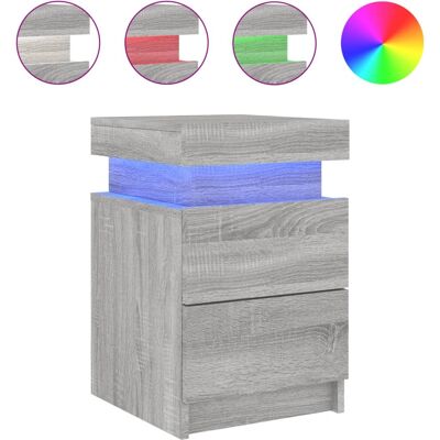 vidaXL Nachttisch Eiche - 2 Stück - LED - 35x39x55 cm vidaXL Nachttisch Eiche - 2 Stück - LED - 35x39x55 cm