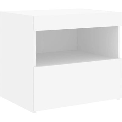 vidaXL Witte LED Nachtkastje - Bedside Table - 50x40x45 cm vidaXL Witte LED Nachtkastje - Bedside Table - 50x40x45 cm