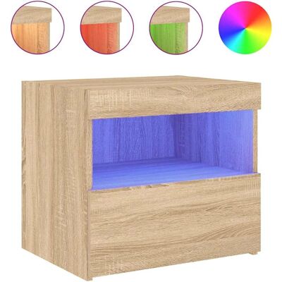 vidaXL Nachttisch mit LED-Licht Sonoma Eiche - Nachttisch vidaXL Nachttisch mit LED-Licht Sonoma Eiche - Nachttisch