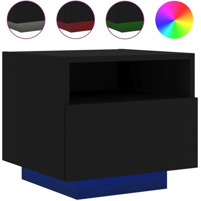 vidaXL Nachttisch - LED-Lichter - 40x39x37 cm - Schwarz - Nachttisch vidaXL Nachttisch - LED-Lichter - 40x39x37 cm - Schwarz - Nachttisch