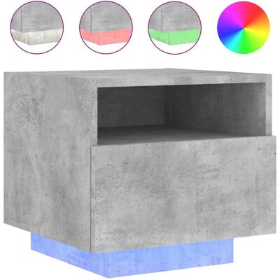 vidaXL Nachttisch mit LED Beleuchtung - Betonggrau vidaXL Nachttisch mit LED Beleuchtung - Betonggrau