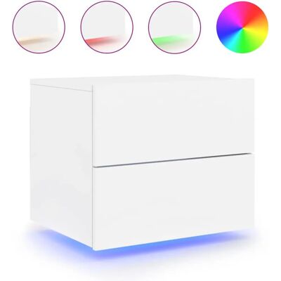 vidaXL Wand-Nachttisch mit LED-Leuchten - Nachttisch vidaXL Wand-Nachttisch mit LED-Leuchten - Nachttisch