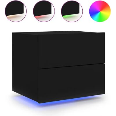 vidaXL Wand-Nachttisch mit LED-Leuchten Schwarz - Nachttisch vidaXL Wand-Nachttisch mit LED-Leuchten Schwarz - Nachttisch