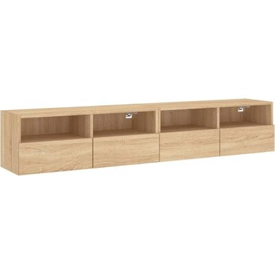vidaXL TV Wandregale - 2 Stück Sonoma Eiche - Holzwerkstoff vidaXL TV Wandregale - 2 Stück Sonoma Eiche - Holzwerkstoff