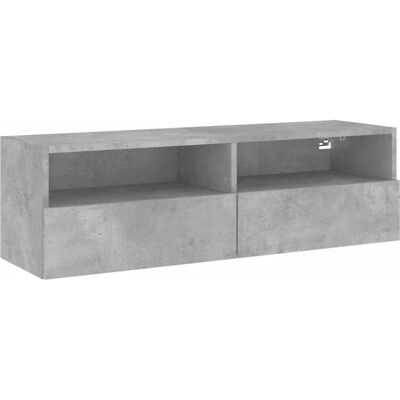 vidaXL Wandmontierter TV-Schrank Betongrau Holzwerkstoff - TV-Wandschrank vidaXL Wandmontierter TV-Schrank Betongrau Holzwerkstoff - TV-Wandschrank