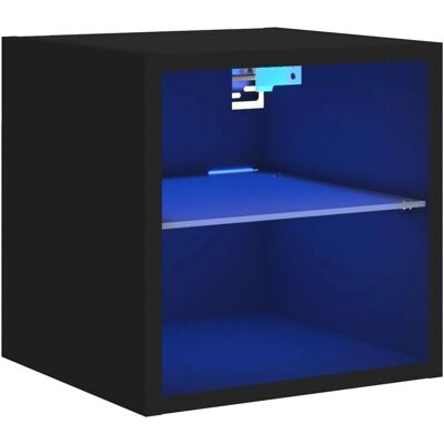 vidaXL TV-Wandschrank mit LED-Lichtern - Schwarz - TV-Wandschrank vidaXL TV-Wandschrank mit LED-Lichtern - Schwarz - TV-Wandschrank