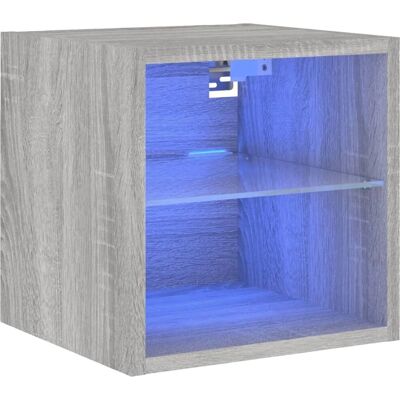 vidaXL TV-Wandmeubel mit LED-Beleuchtung Grau Sonoma - TV-Wandmöbel vidaXL TV-Wandmeubel mit LED-Beleuchtung Grau Sonoma - TV-Wandmöbel