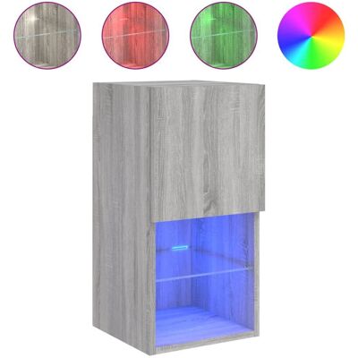 vidaXL TV-Schrank Grau Sonoma mit LED-Beleuchtung - TV-Möbel vidaXL TV-Schrank Grau Sonoma mit LED-Beleuchtung - TV-Möbel