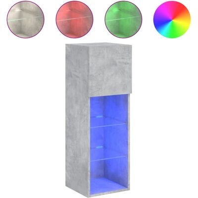 vidaXL Fernsehtisch mit LED-Lichtern Beton-Grau 30,5x30x102 cm - TV-Möbel vidaXL Fernsehtisch mit LED-Lichtern Beton-Grau 30,5x30x102 cm - TV-Möbel