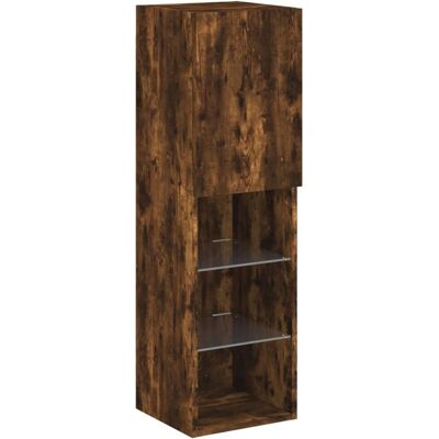 vidaXL Gerookt Eikenkleurig 30,5x30x102 cm TV-Möbel mit LED-Beleuchtung vidaXL Gerookt Eikenkleurig 30,5x30x102 cm TV-Möbel mit LED-Beleuchtung