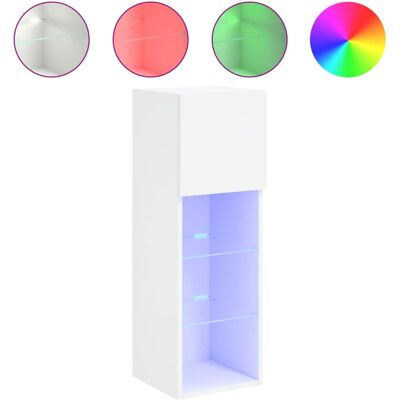 VidaXL 837043 Wit Wandmontage TV Kast met RGB-LEDs - TV Kast VidaXL 837043 Wit Wandmontage TV Kast met RGB-LEDs - TV Kast