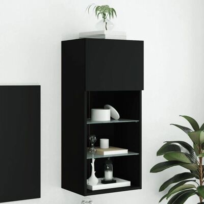 vidaXL Musta 40,5x30x90cm TV-kaappi LED-valoilla - TV-huonekalut vidaXL Musta 40,5x30x90cm TV-kaappi LED-valoilla - TV-huonekalut