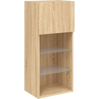 vidaXL TV-Schrank mit LED-Lichtern Sonoma Eiche 40,5x30x90 cm - TV-Möbel vidaXL TV-Schrank mit LED-Lichtern Sonoma Eiche 40,5x30x90 cm - TV-Möbel