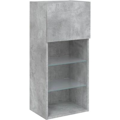vidaXL Betonnen Grijze TV-kast met LED-verlichting - 40,5x30x90 cm vidaXL Betonnen Grijze TV-kast met LED-verlichting - 40,5x30x90 cm