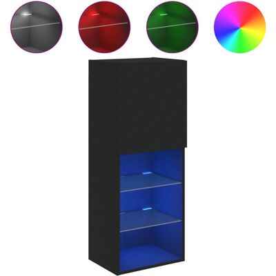 vidaXL TV-Schrank mit LED-Beleuchtung Schwarz - Unterhaltungszentrum vidaXL TV-Schrank mit LED-Beleuchtung Schwarz - Unterhaltungszentrum