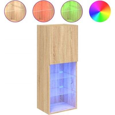 vidaXL TV-Schrank mit LED-Beleuchtung Sonoma Eiche - TV-Schrank vidaXL TV-Schrank mit LED-Beleuchtung Sonoma Eiche - TV-Schrank