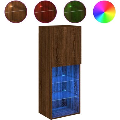 vidaXL Braun Eichen-TV-Schrank mit LED-Beleuchtung - Entertainment Center vidaXL Braun Eichen-TV-Schrank mit LED-Beleuchtung - Entertainment Center