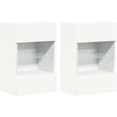 vidaXL Weiße 40x30x60,5 cm TV-Wandregale mit LED-Lichtern - TV Wandregal vidaXL Weiße 40x30x60,5 cm TV-Wandregale mit LED-Lichtern - TV Wandregal