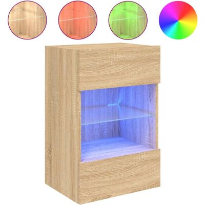 vidaXL 837082 Sonoma Eiche Wand-TV-Schrank mit LED-Lichtern vidaXL 837082 Sonoma Eiche Wand-TV-Schrank mit LED-Lichtern
