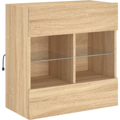 vidaXL TV-Wandregal Sonoma Eiche mit LED-Beleuchtung - 58,5x30x60,5 cm vidaXL TV-Wandregal Sonoma Eiche mit LED-Beleuchtung - 58,5x30x60,5 cm
