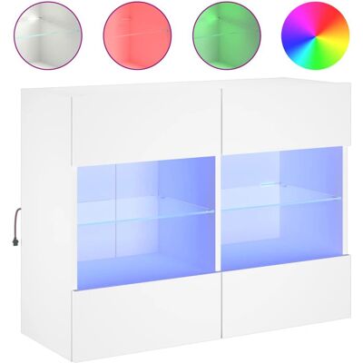vidaXL 837099 Witte muur-tv kast met LED-verlichting vidaXL 837099 Witte muur-tv kast met LED-verlichting