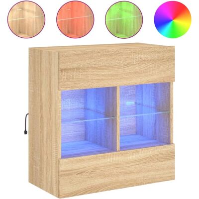 vidaXL Sonoma Eiche Wand-TV-Schrank mit LED-Lichtern vidaXL Sonoma Eiche Wand-TV-Schrank mit LED-Lichtern